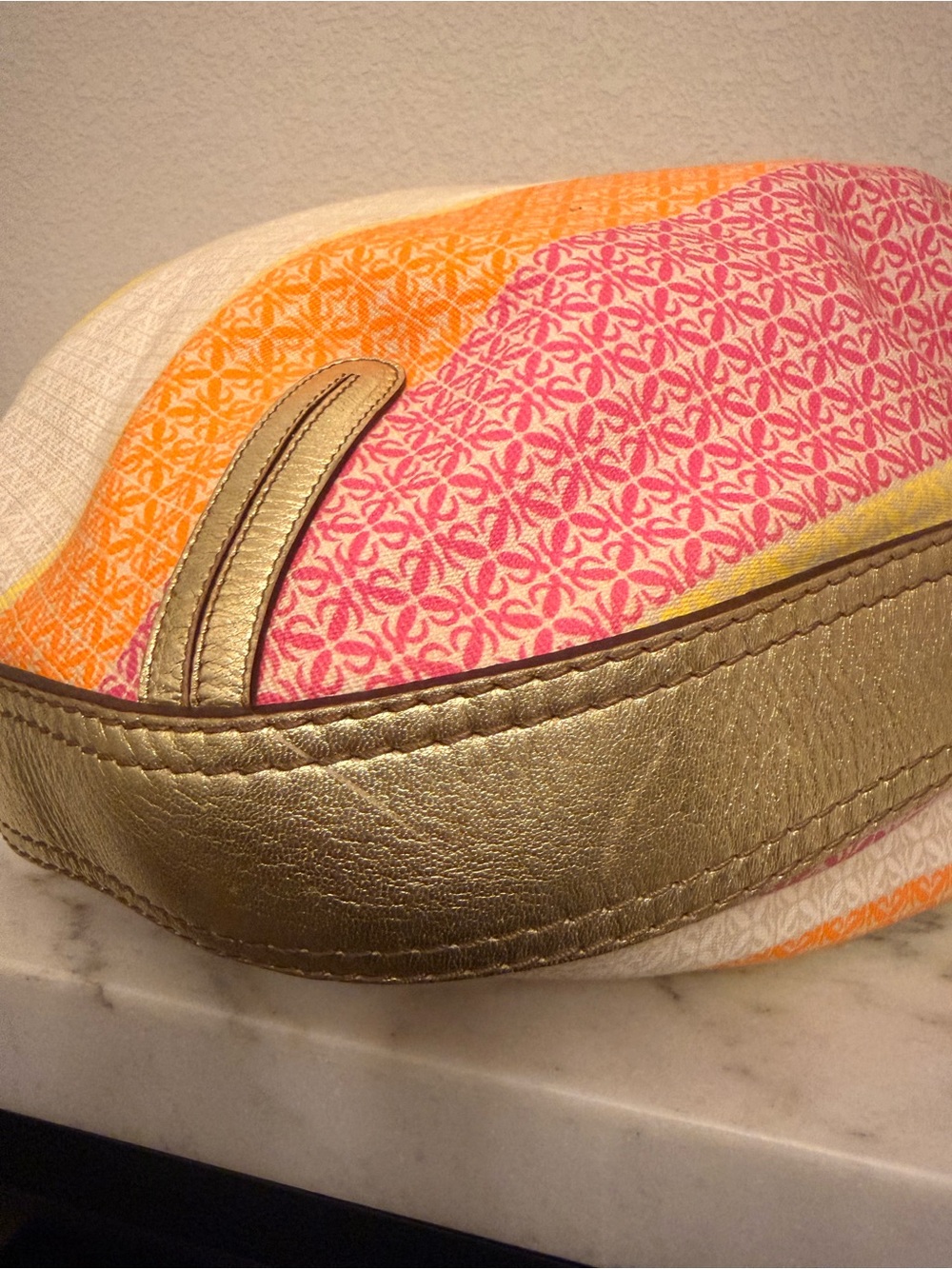 Loewe Anagram "New Road" Striped Canvas Fiesta Satchel XL Bag-GUC! - Picture 10 of 17